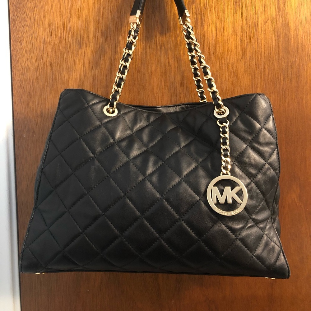 Michael Kors Lamb Leather Quilted Tote Bag